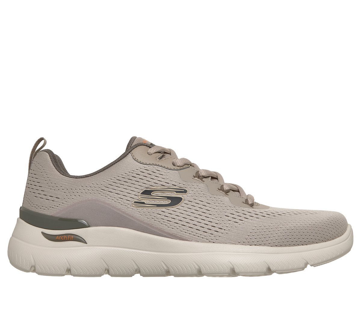 Skechers Heren Arch Fit Summits - Kravel CM Taupe/Oranje, Maat 39, Vegan, Mag in de wasmachine, Medium