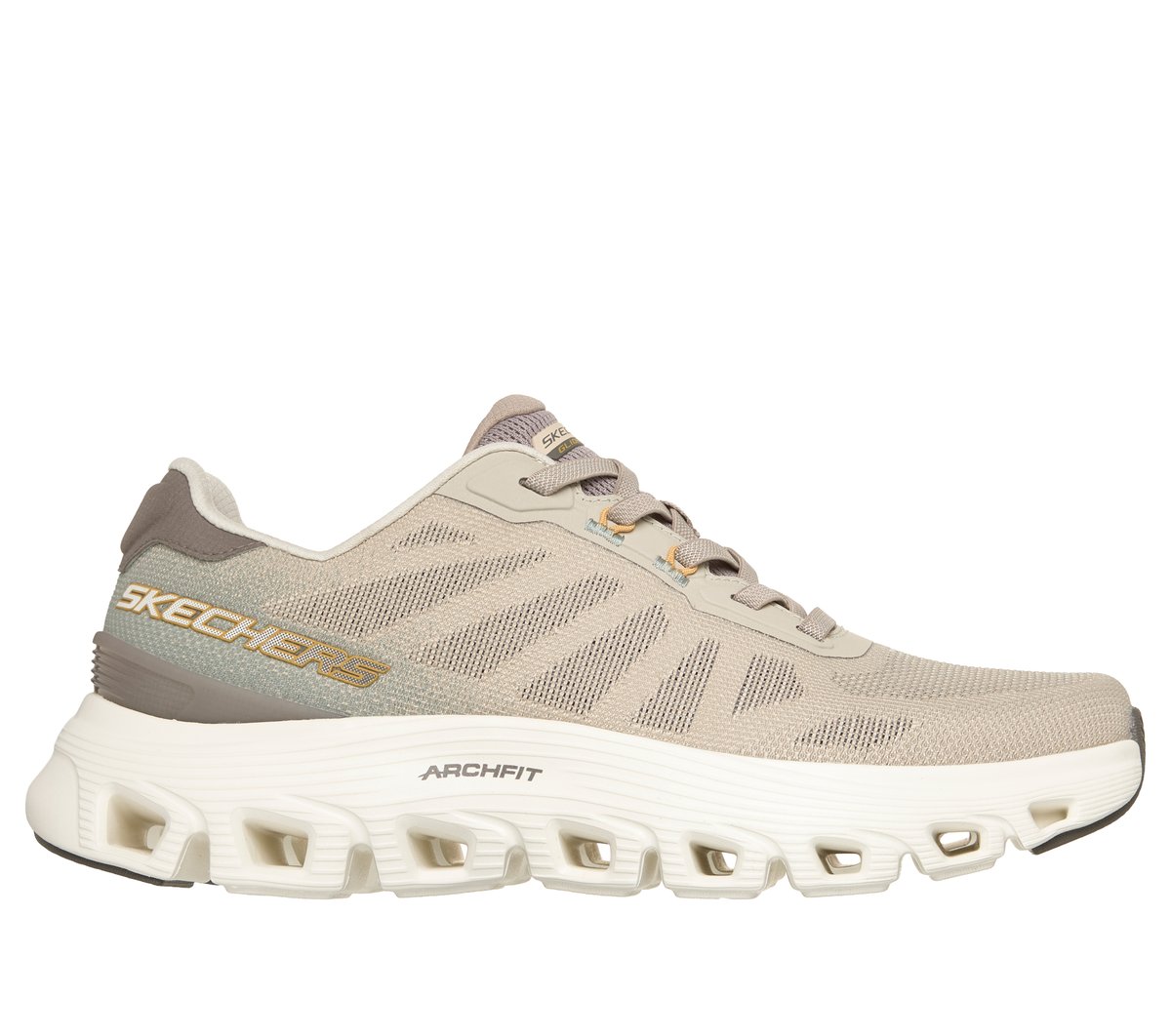 Skechers Heren Arch Fit Glide-Step Wave - Bremet CM Leigrijs, Maat 39, Vegan, Mag in de wasmachine, Medium
