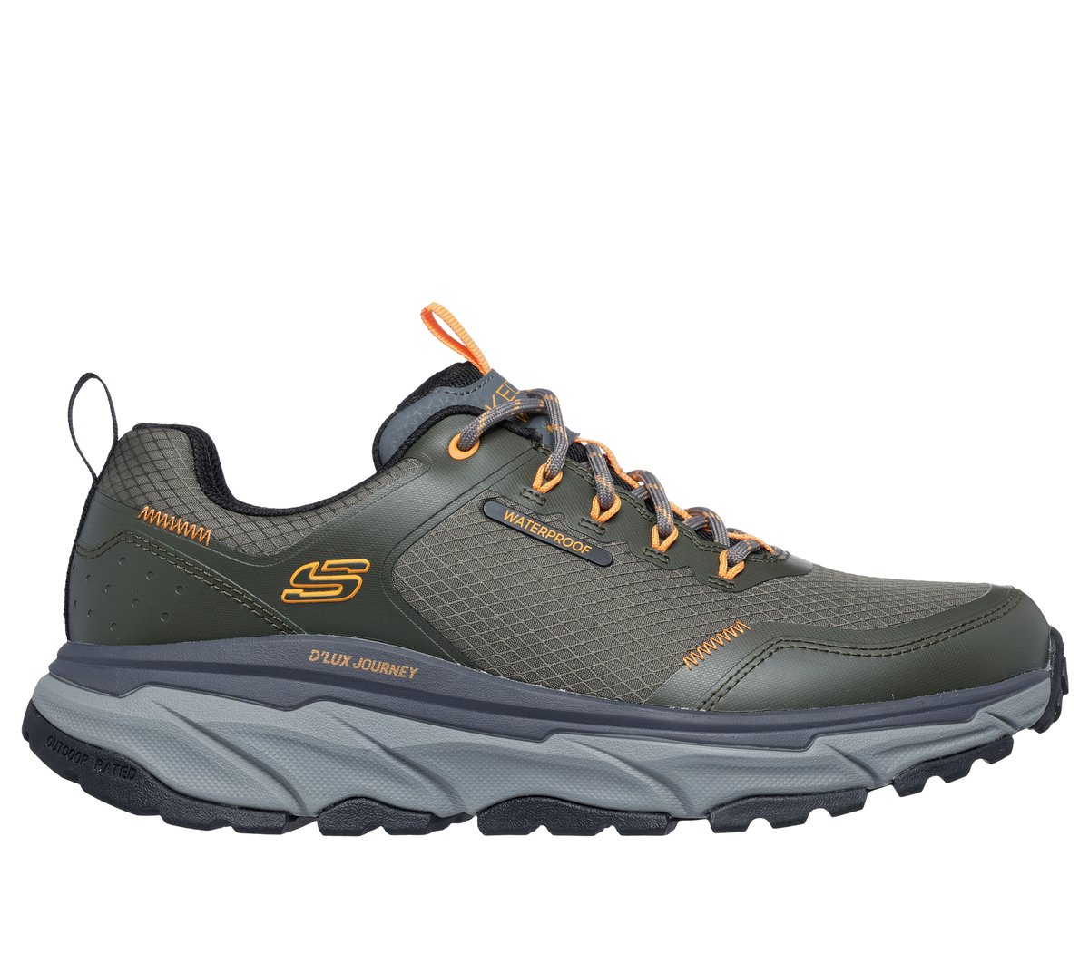 Skechers mężczyźni Waterproof Relaxed Fit: D'Lux Journey - Slate Peak w Zielony, Rozmiar 44, Vegan Sneakersy
