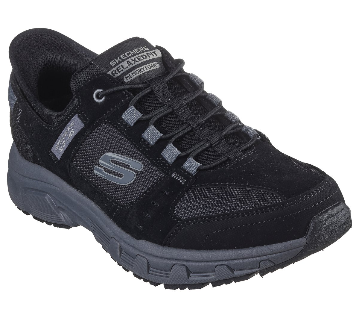 Skechers Slip-ins Relaxed Fit: Oak Canyon - BLACK / CHARCOAL