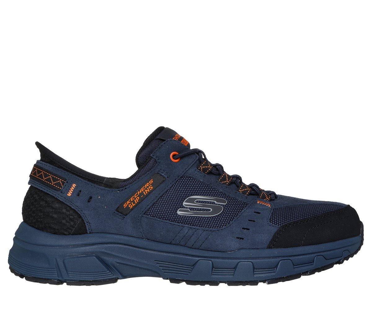 Skechers Slip-ins Relaxed Fit: Oak Canyon Sneaker in Blau/Orange, Größe 48.5