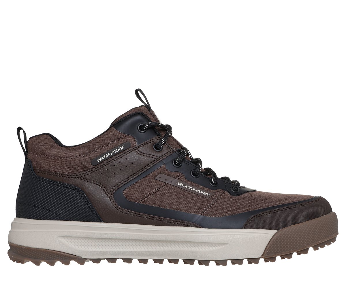 Skechers mężczyźni Waterproof: Urban Street Hiker w Brazowy, Rozmiar 42 Sneakersy
