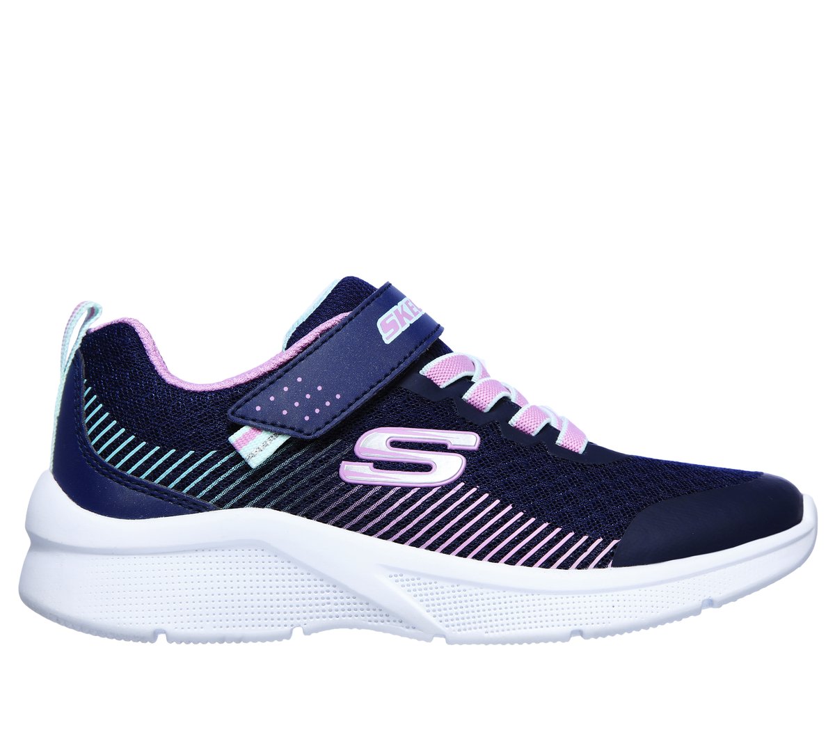 Skechers Microspec Sneaker in Schwarz/Blau, Größe 31, Vegan