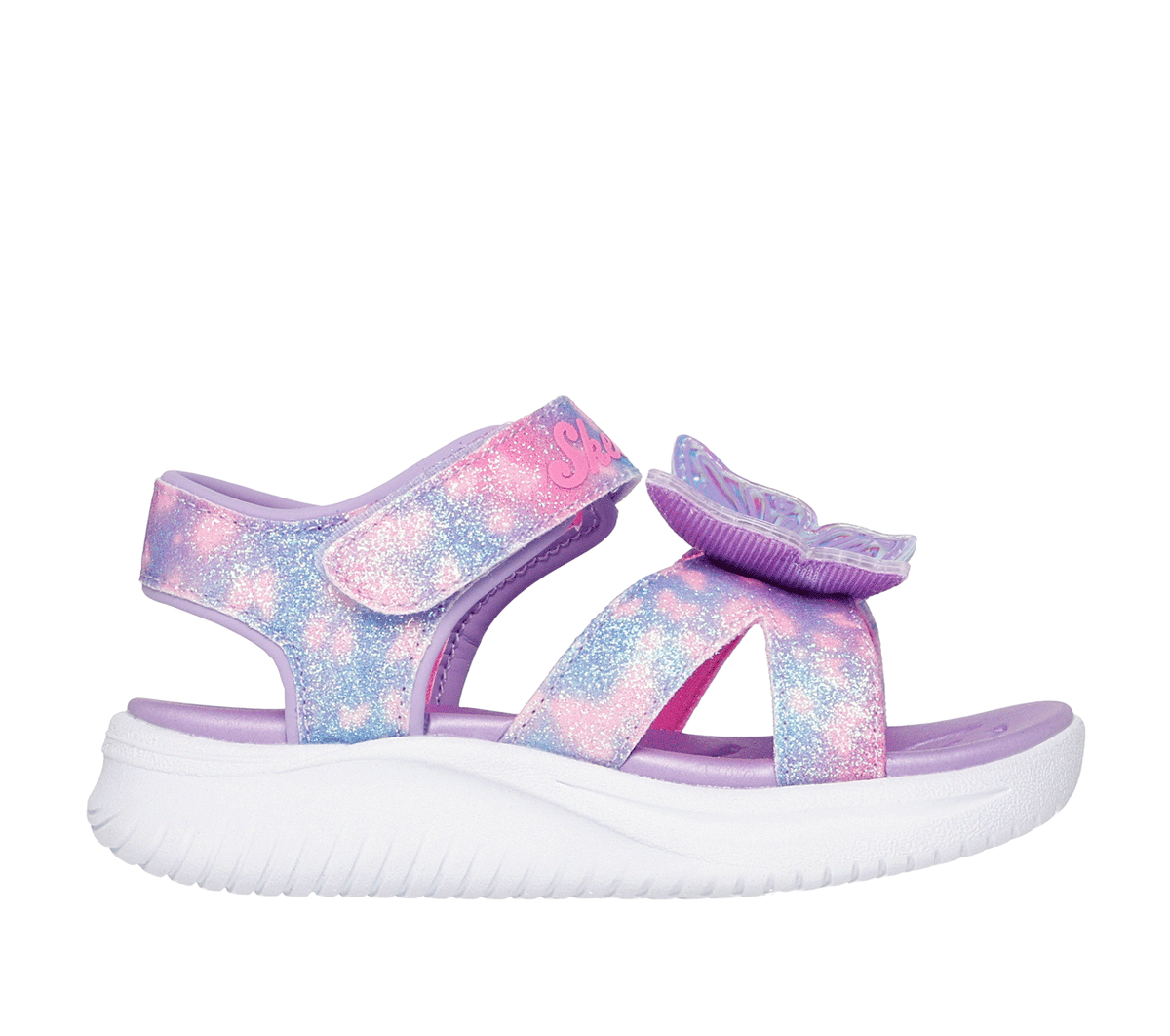 Skechers Dziewczęce Jumpsters SandaÅ‚y - Butterfly Brites w Lawendowy/Wielokolorowy, Rozmiar 26