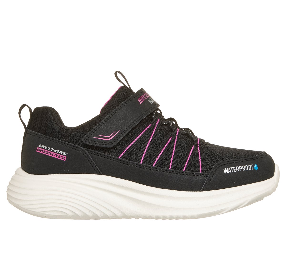Skechers meisjes Waterproof: Bounder Pro - Aqua Step CM Zwart/Heet Roze, Maat 32, Medium