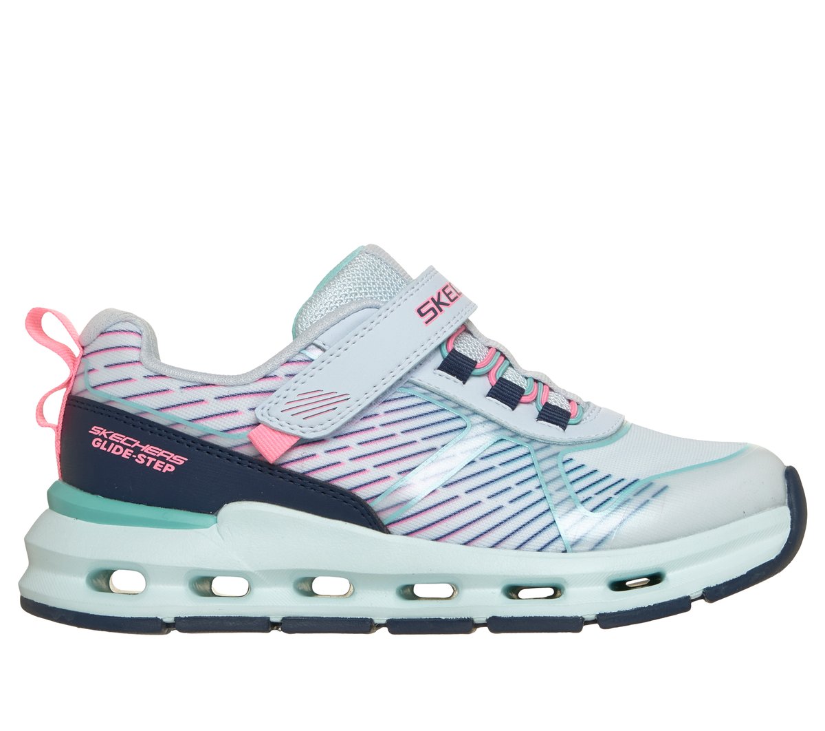Skechers Glide-Step Plus - Sprint Lines Sneaker in Blau, Größe 31, In der Maschine waschbar