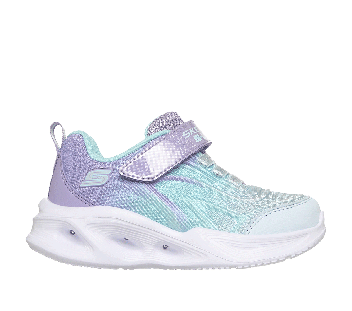 Skechers Dziewczęce S-Lights: Sola Glow - Color Breeze w Lawendowy/Wielokolorowy, Rozmiar 25 Sneakersy
