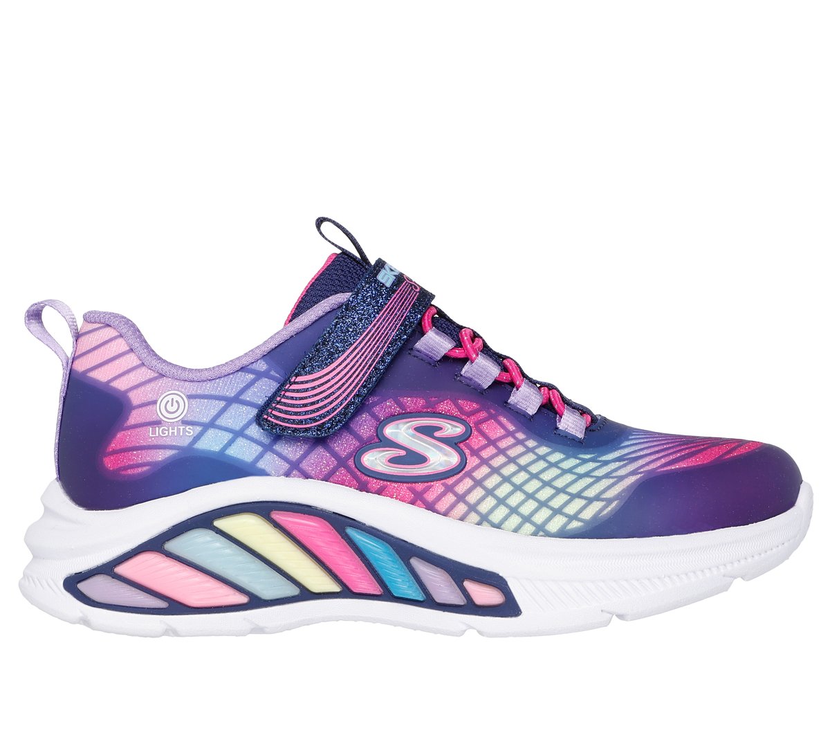 Skechers meisjes S-Lights: Rainbow Cruisers - Rainbow Reflectin CM Licht Blauw, Maat 32, Medium