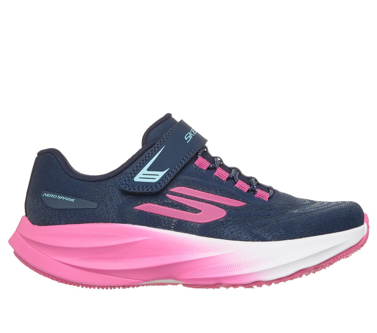 Skechers Dziewczęce Aero Spark w Granatowy/Jaskrawy Rozowy, Rozmiar 32, Nadają się do prania w pralce Sneakersy