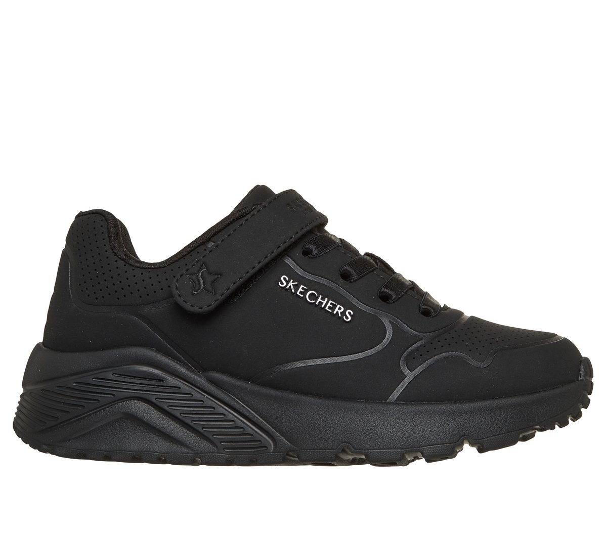 Skechers Dziewczęce UNO Lite - Star Icon w Czarny, Rozmiar 35, Nadają się do prania w pralce Sneakersy