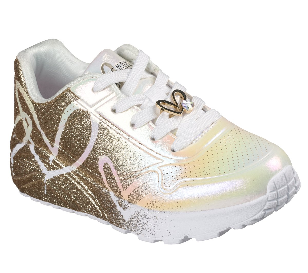 新品未使用❤︎SKECHERS ゴールド ハート刺繍 スニーカー❤︎ JGoldcrown: UNO Lite - Heartdust Forever