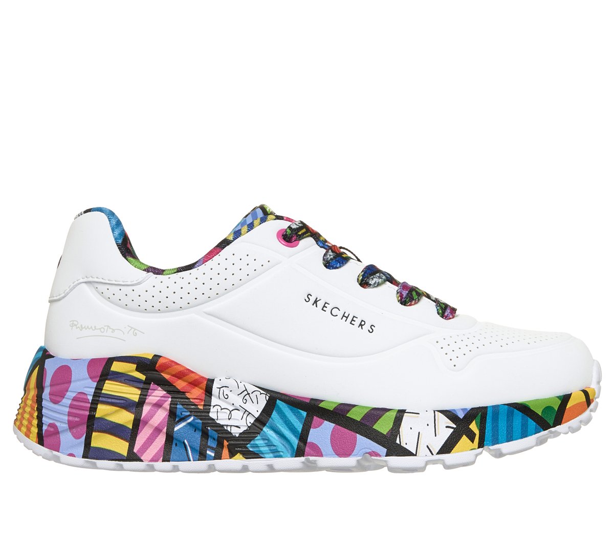 Skechers meisjes Britto: UNO Lite - Britto Landscape CM Wit, Maat 32, Mag in de wasmachine, Medium