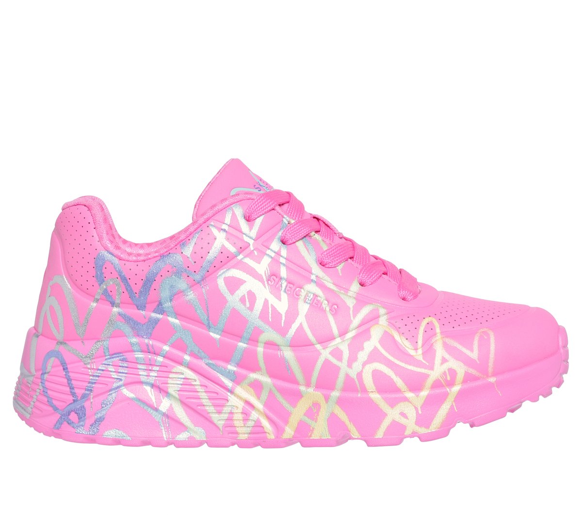 Skechers meisjes JGoldcrown: UNO Lite - Metallic Joy CM Wit, Maat 32, Mag in de wasmachine, Medium