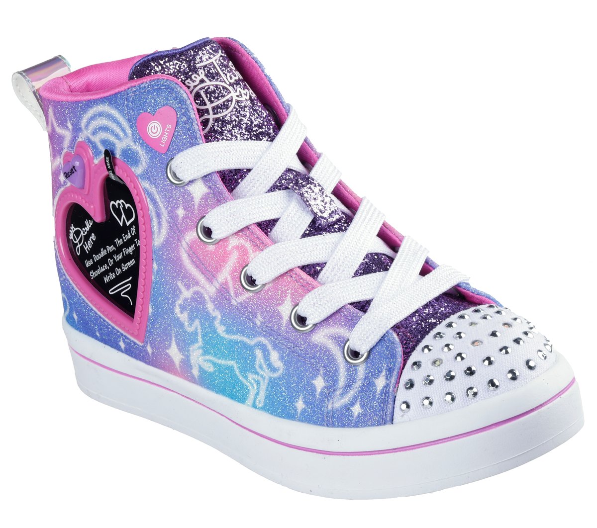 Twinkle Toes: Twi-Lites 2.0 - Twinkle Doodles - HOT PINK / MULTI