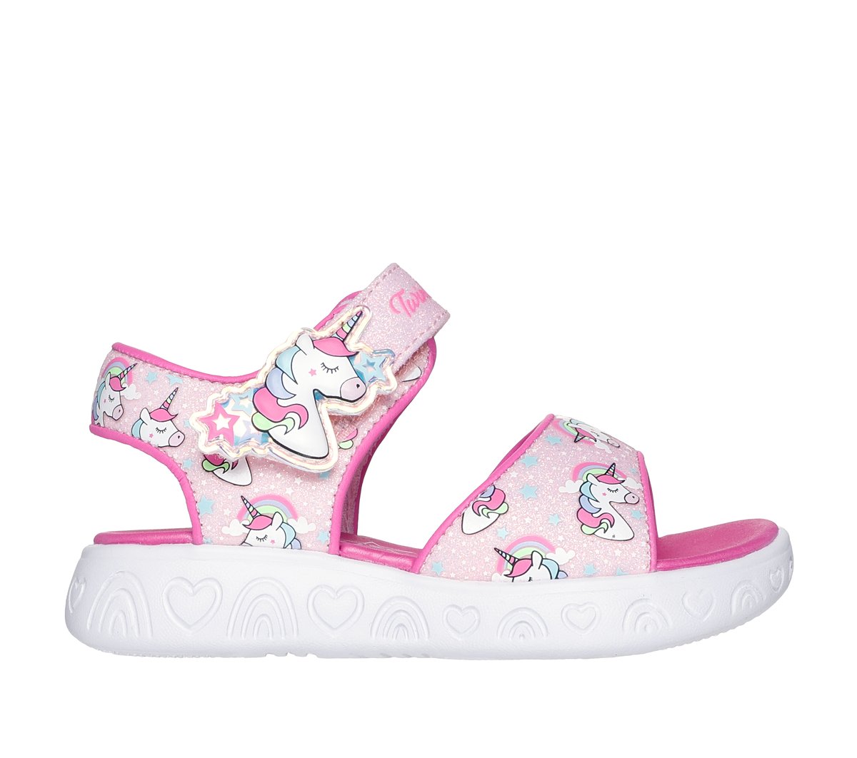 Skechers Twinkle Toes: Rainbow Shines Shoes em Rosa, Tamanho 26