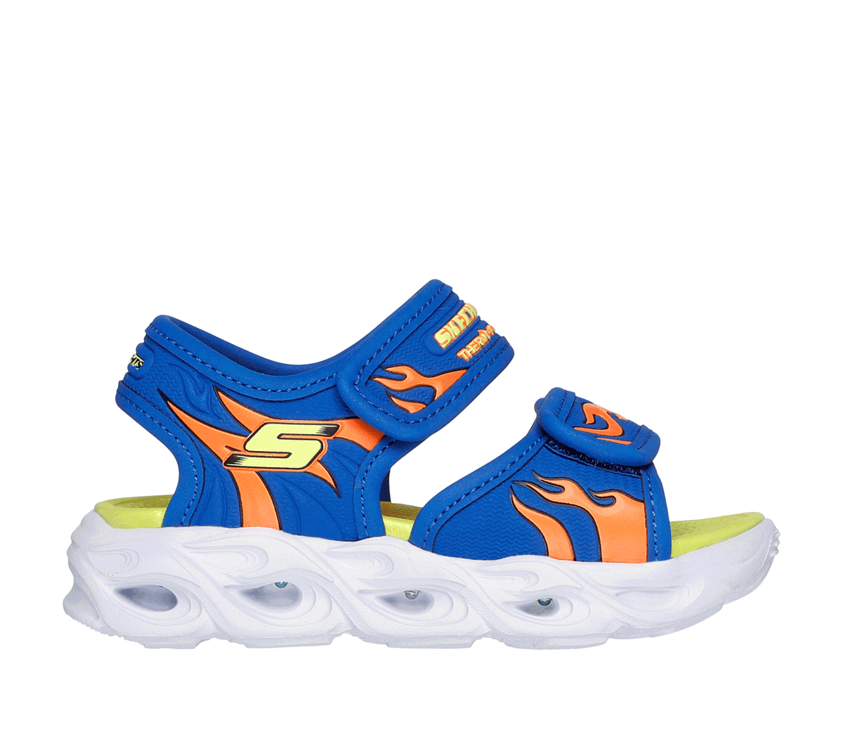 Skechers S-Lights: Thermo-Flash - Heat Tide Shoes em Azul/Laranja, Tamanho 26