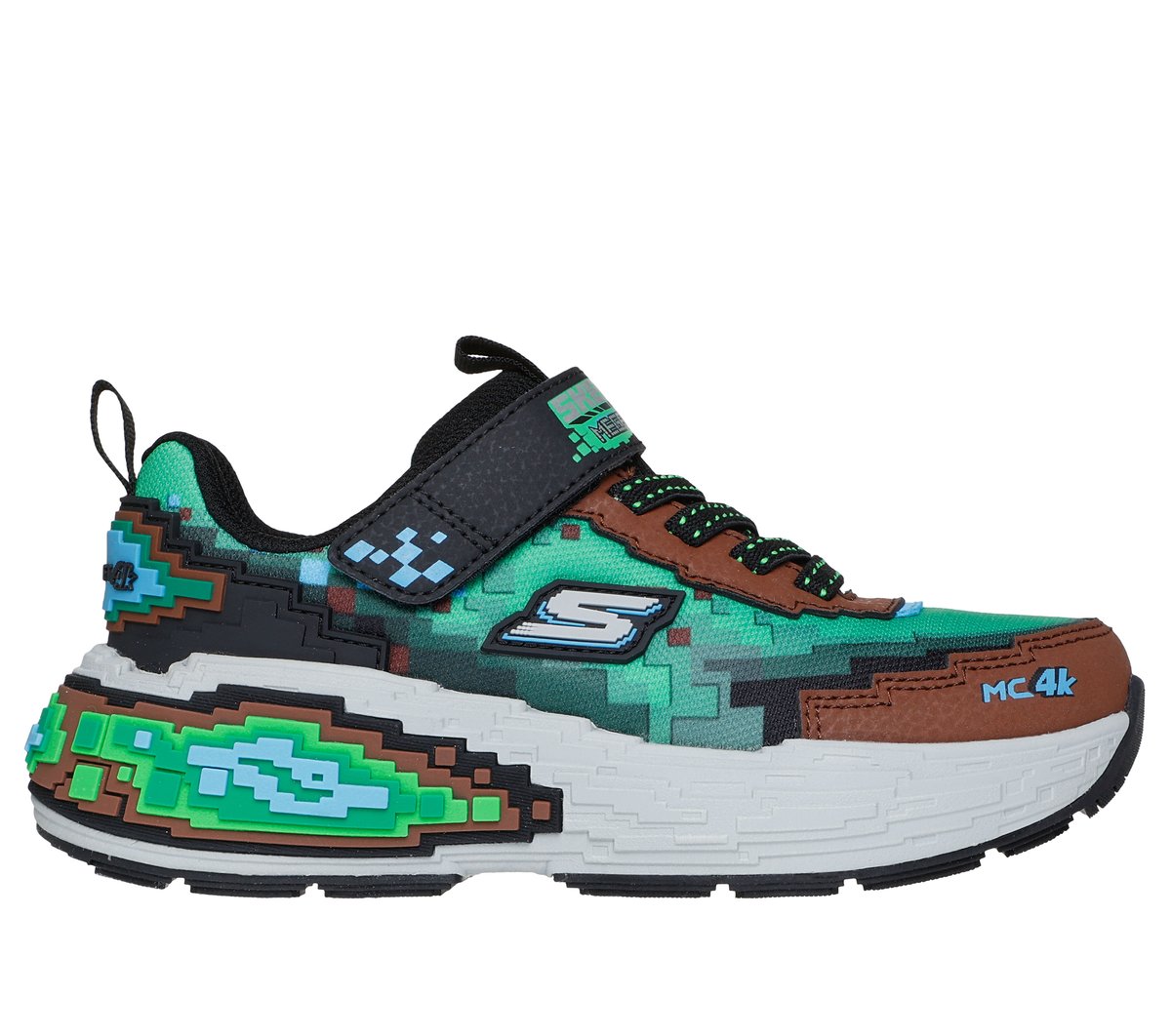 Skechers Jungen Mega-Craft 4K Sneaker in Grau/Schwarz/Grün, Größe 31, In der Maschine waschbar