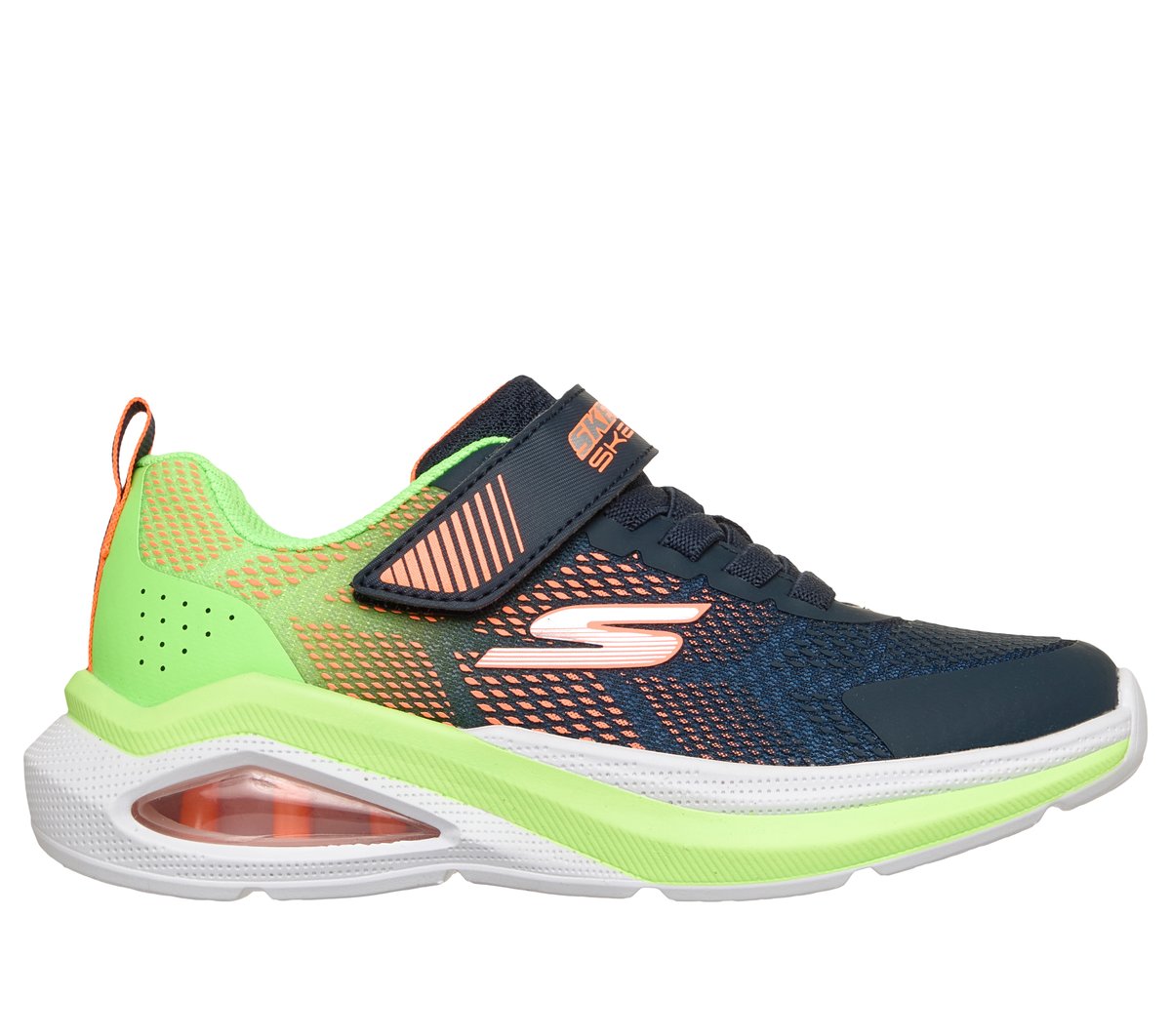 Skechers Jongens Microspec Max Velocity CM Marine/Limoen, Maat 32, Medium