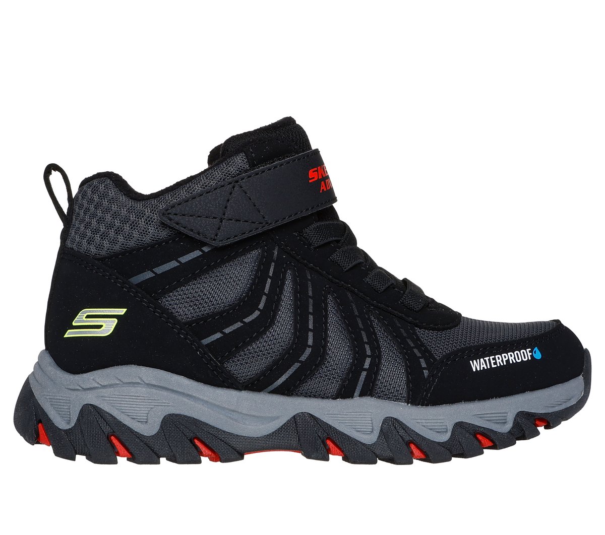 Skechers Jongens Waterproof: Rugged Ranger - Storm Trail CM Zwart/Groente, Maat 32, Medium