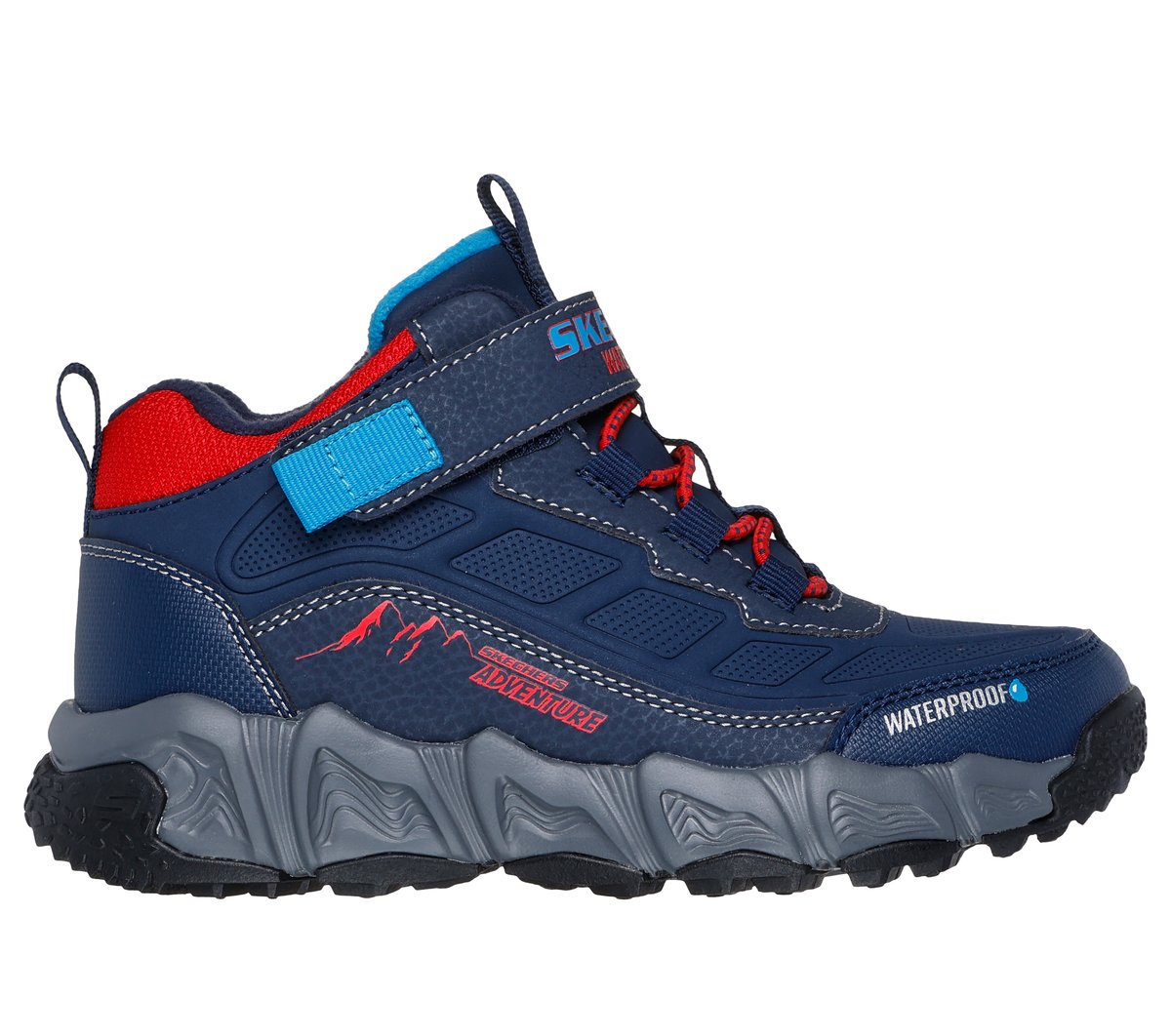 Skechers Jongens Waterproof: Velocitrek - Rugged-Rush CM Marine/Rood, Maat 32, Medium