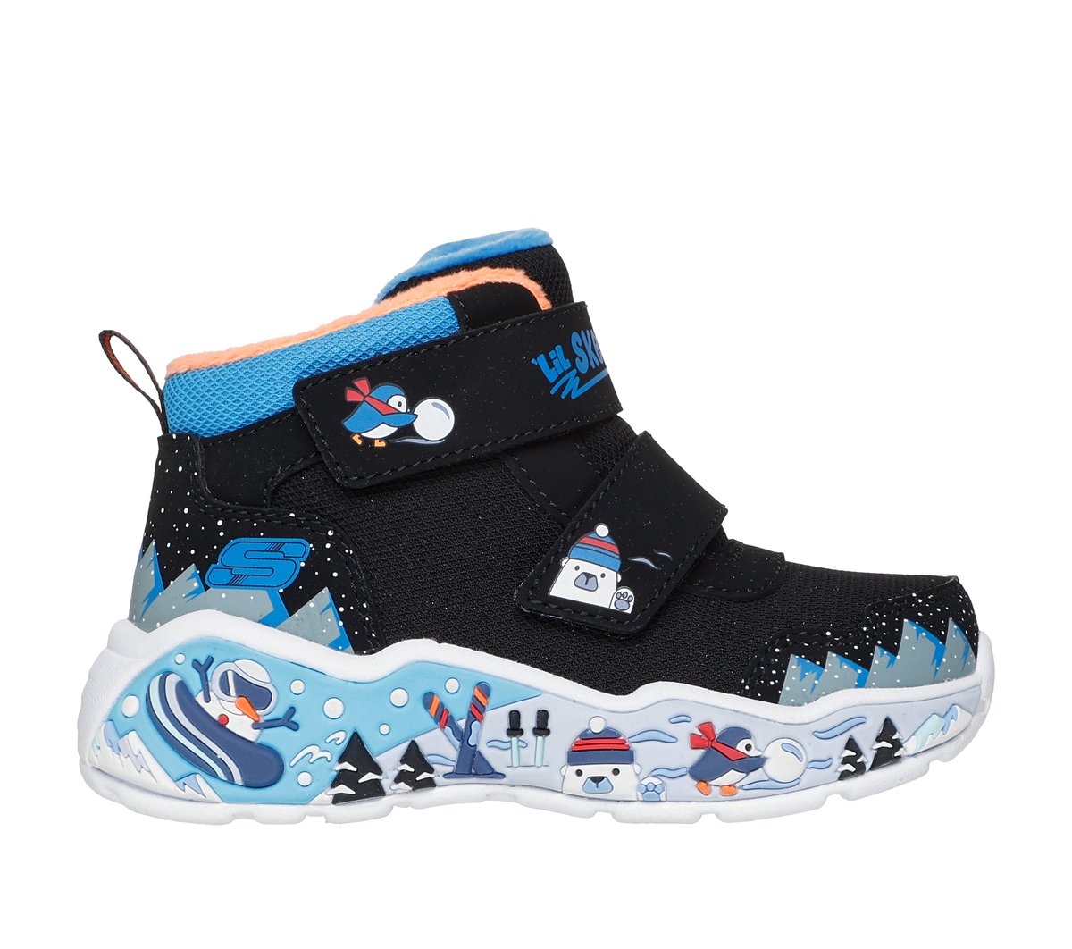 Skechers Play Scene - Frosty Pals CM Zwart/Oranje, Maat 21, Mag in de wasmachine, Medium