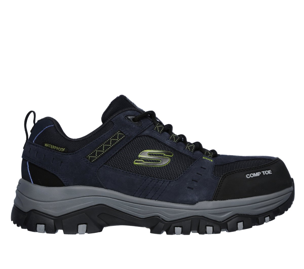 Skechers Work Waterproof: Greetah Sneaker in Blau/Schwarz, Größe 48.5