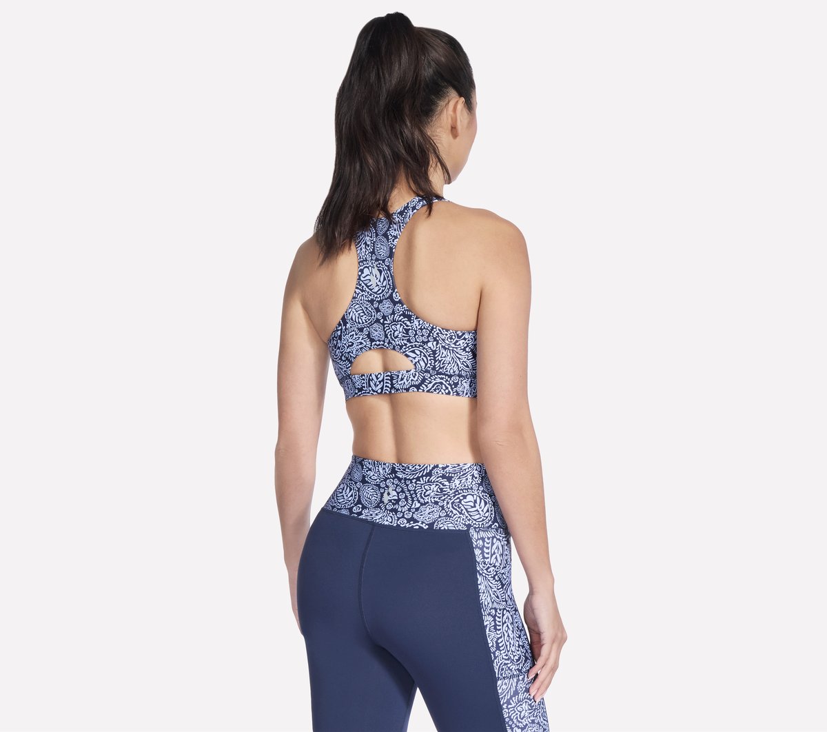 GO WALK Indigo Paisley Zip Front Bra
