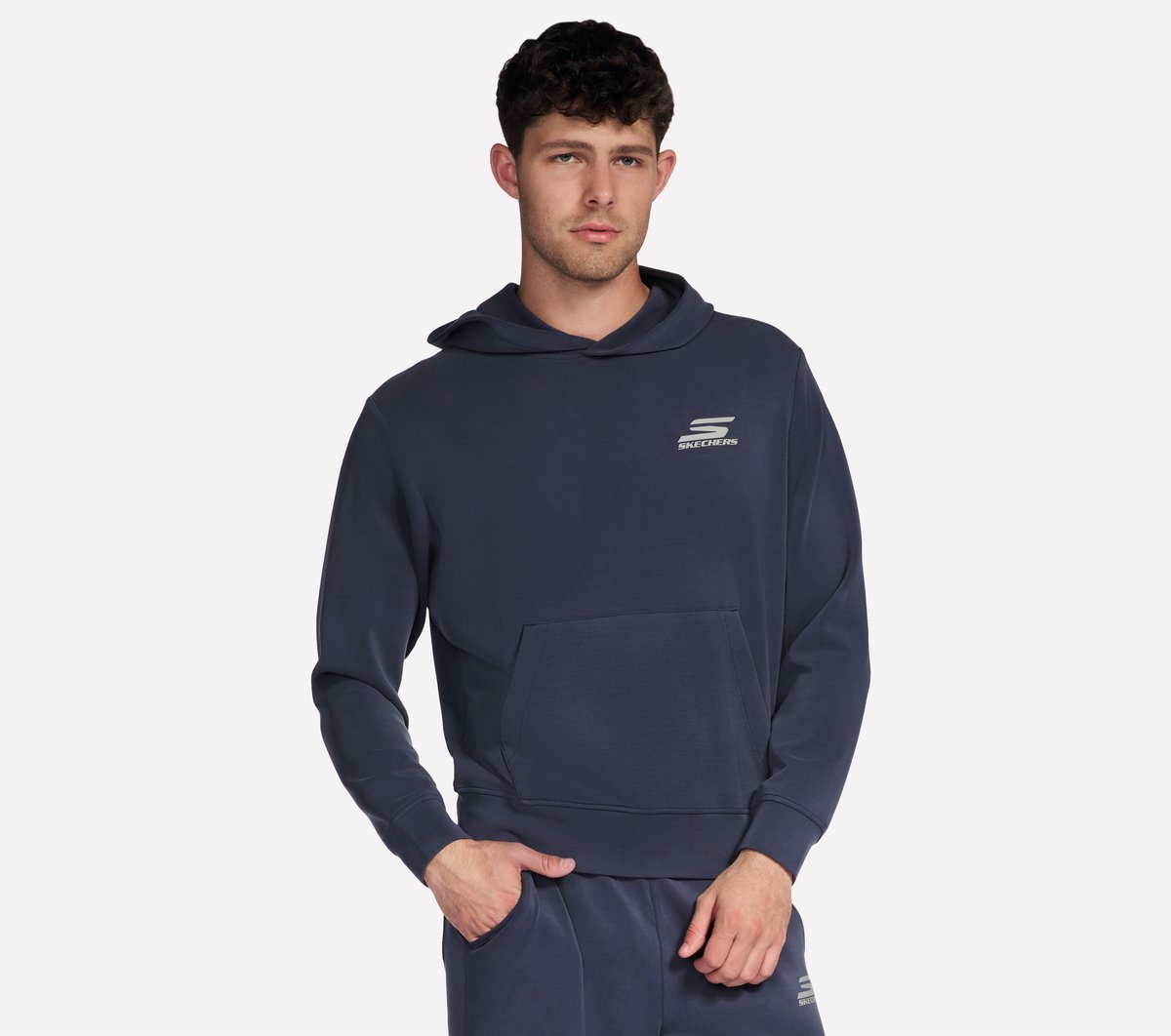 Skechers mężczyźni SKECHCLOUD Elevate bluza z kapturem w Czarny/Grafitowy, Rozmiar XL