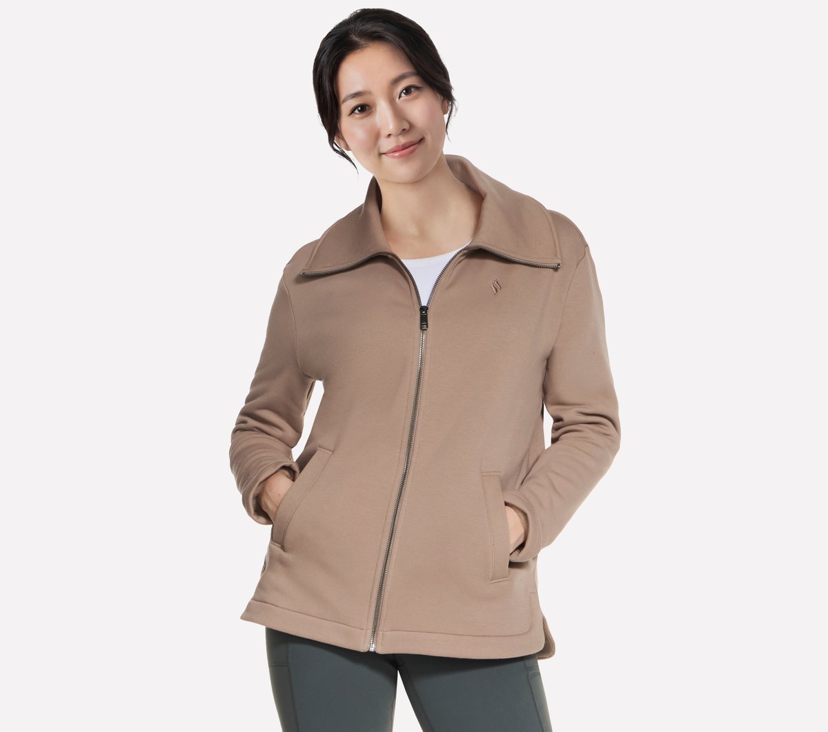 Skechers Dames GO SNUGGLE Tunic Full Zip Jasje CM Zwart, Maat XS