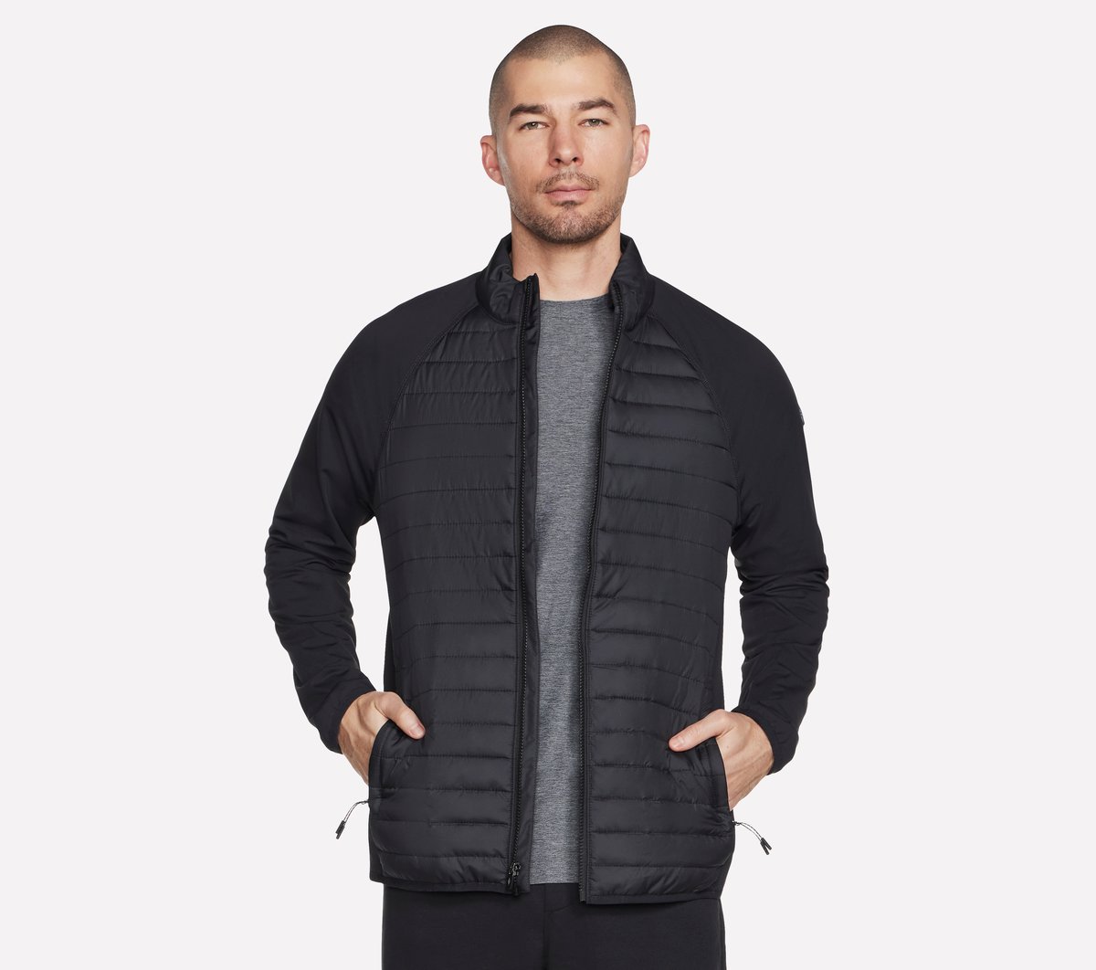 Skechers Heren GO SHIELD Hybrid Jasje CM Zwart, Maat Small