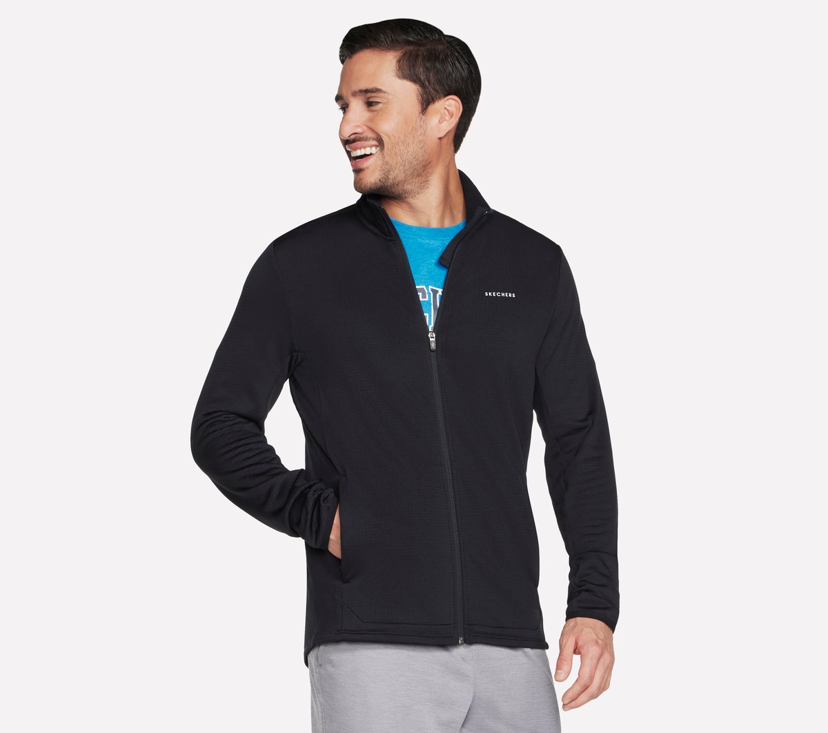 Skechers Heren SKECH-KNITS ULTRA GO Thermal Full Zip Jasje CM Zwart, Maat Small