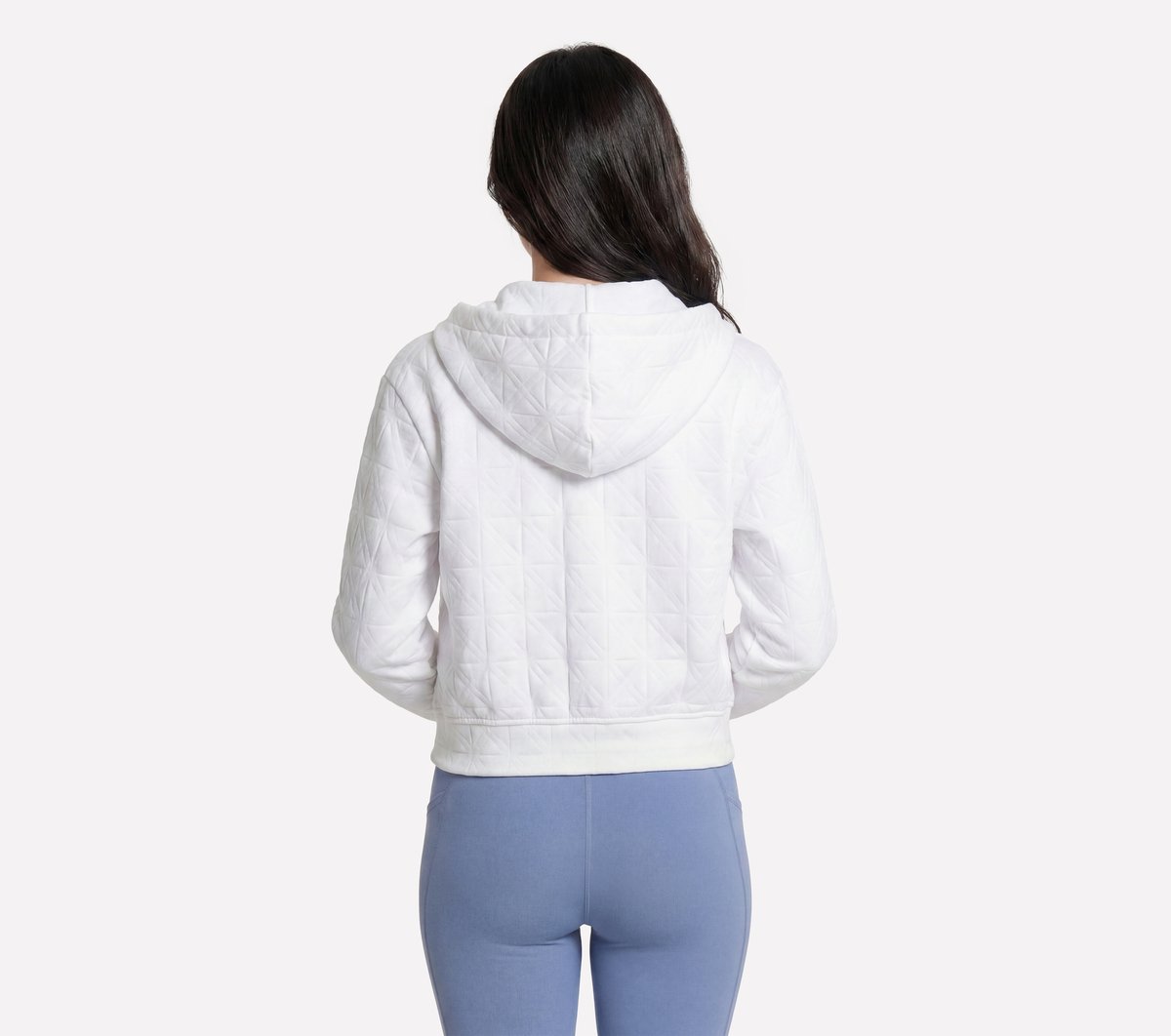 GO WALK Cozy Fit Diamond Jacket - WHITE
