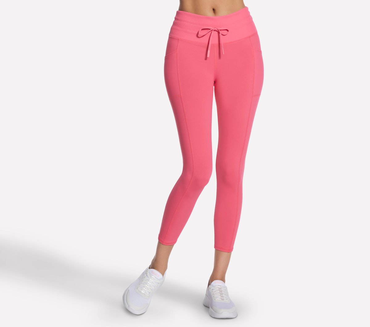 Skechers Dames GO WALK Rib Mix High Waisted 7/8 Legging CM Taupe/Koraal, Maat XS