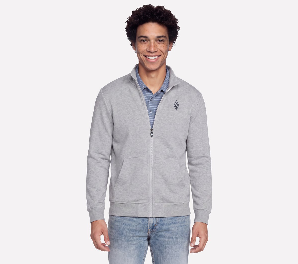 Skechers Heren The Hoodless Capuchon GO WALK Everywhere Jasje CM Licht Grijs, Maat Small