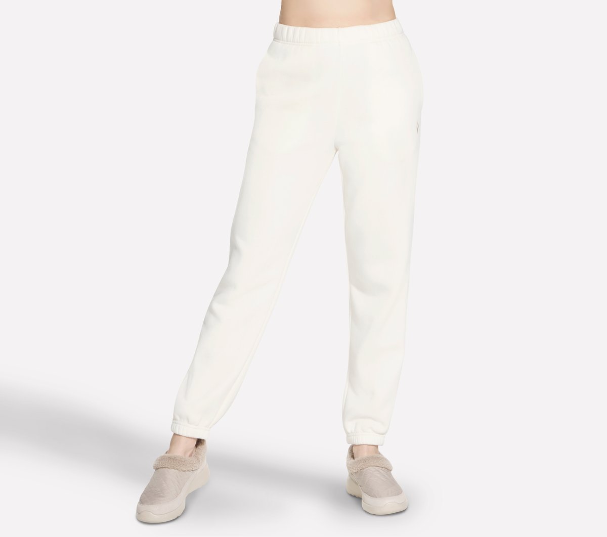 Skechers Dames Fleece Jogger CM Gebroken Wit, Maat XS