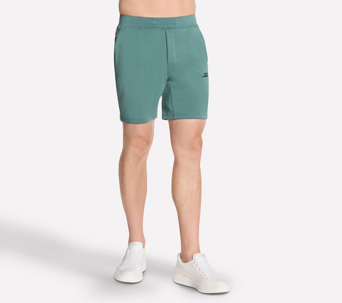 Skechers Cozy Luxe Elevate 7 Shorts in Grau/Grün, Größe 3XL