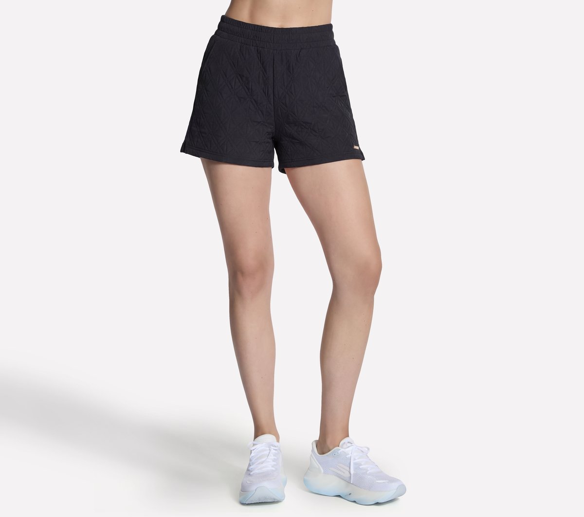 Skechers GO WALK Cozy Fit Diamond 4 Inch calção em Branco, Tamanho 3XL