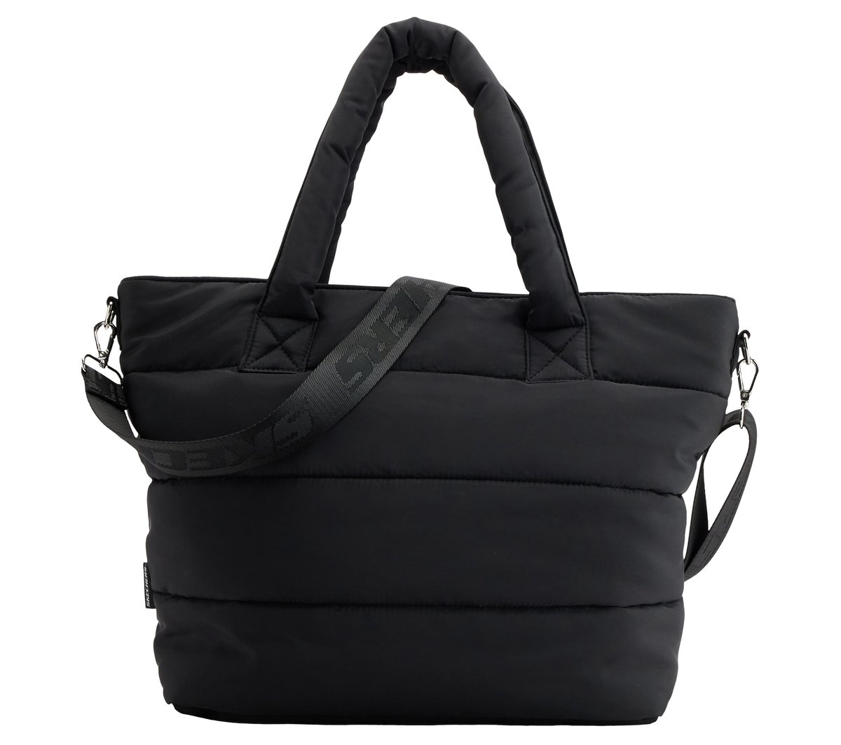Quilted Tote Bag - BLACK