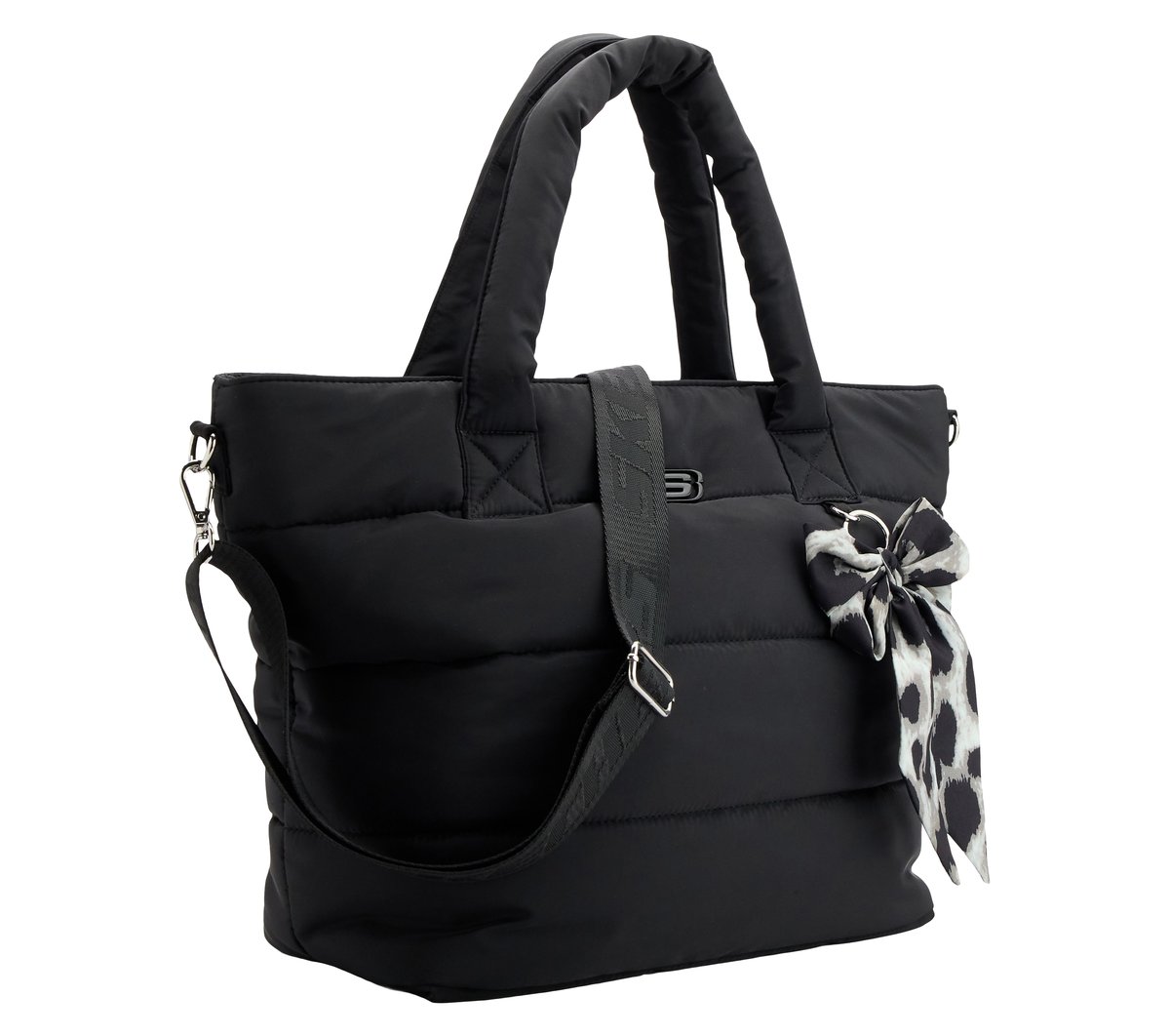 Accent quilting bag／black Quilted Tote Bag