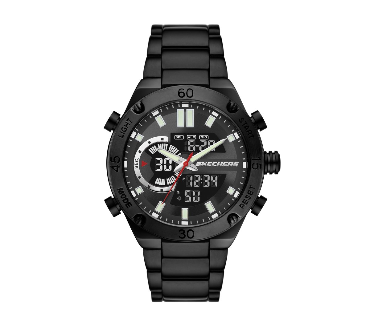 Skechers Heren Analog Chrono horloge CM Zwart