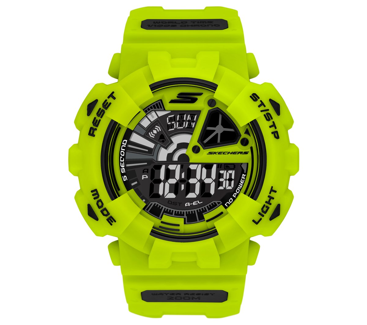 Skechers Heren Digital Neon Green horloge CM Geel