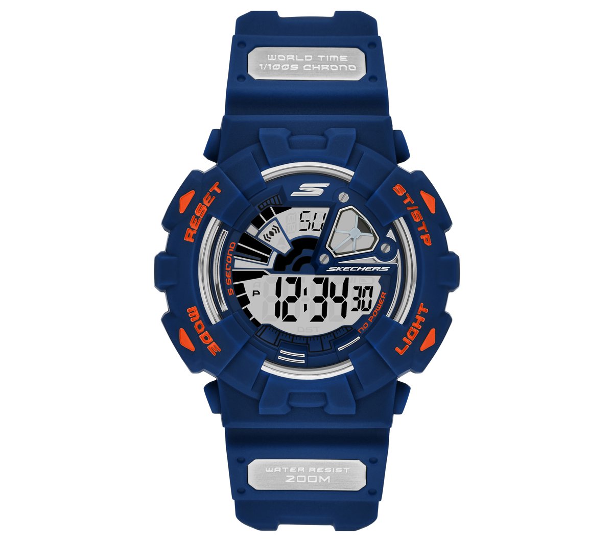 Skechers Heren Digital Blue horloge CM Blauw/Oranje
