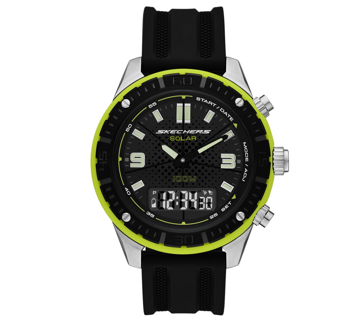 Skechers Heren Solar horloge CM Zwart/Geel