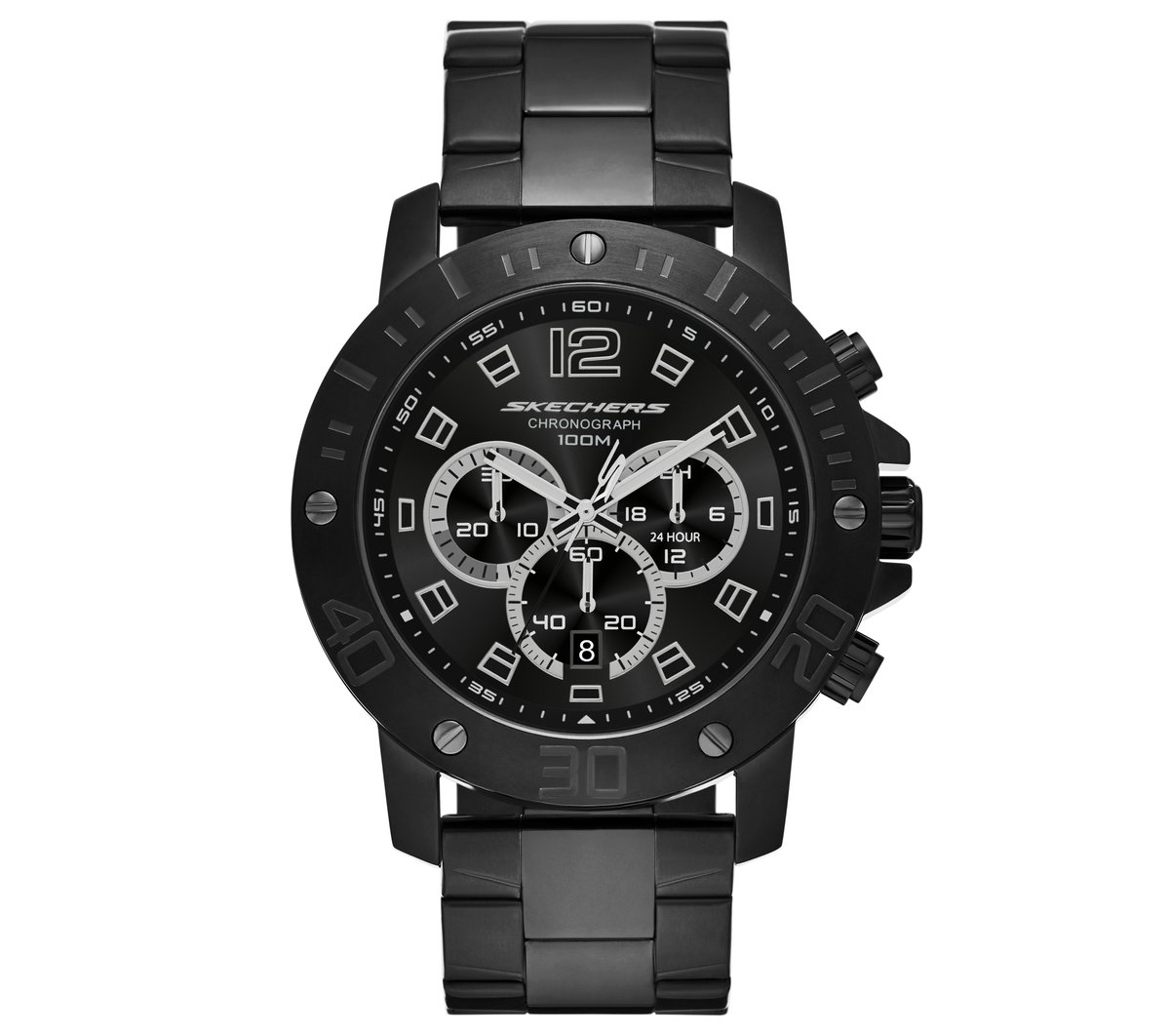Skechers Heren Stainless Steel Chronograph horloge CM Zwart