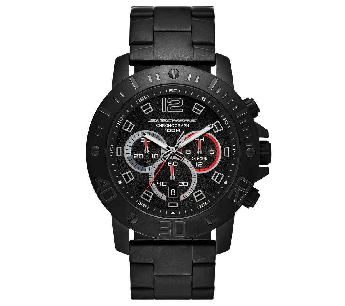 Skechers Heren Stainless Steel Chronograph horloge CM Zwart