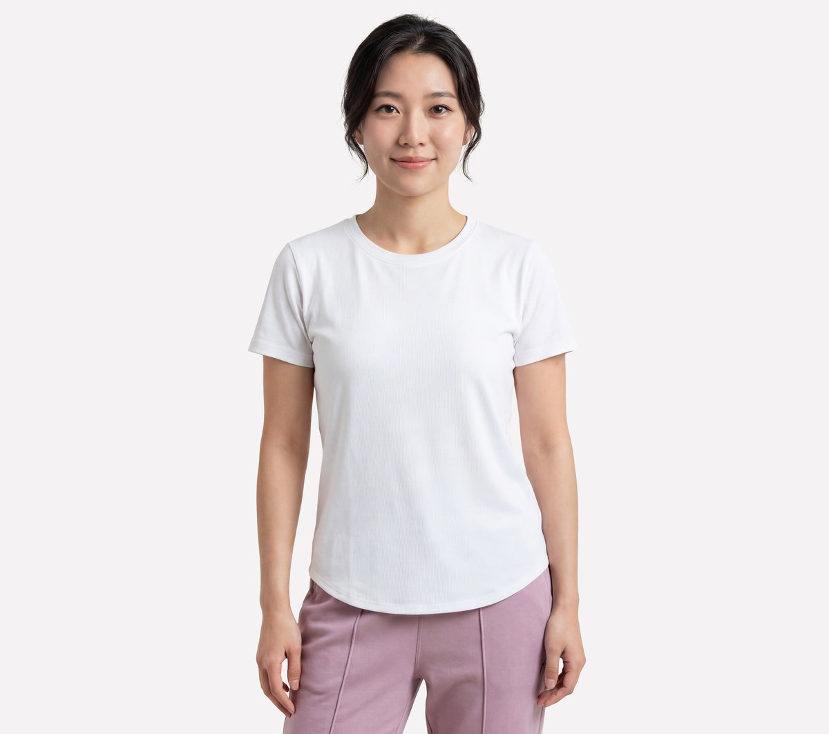 Skechers Dames GO WALK Luxe Rib T-Shirt CM Taupe/Bruin, Maat XS