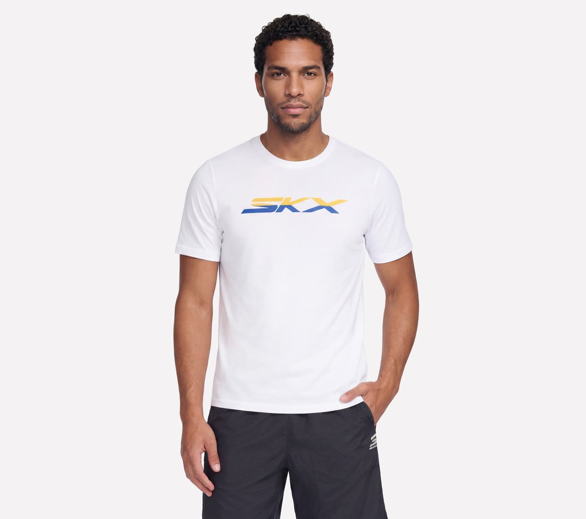 Skechers Heren SKX kort Sleeve T-Shirt CM Wit, Maat Small