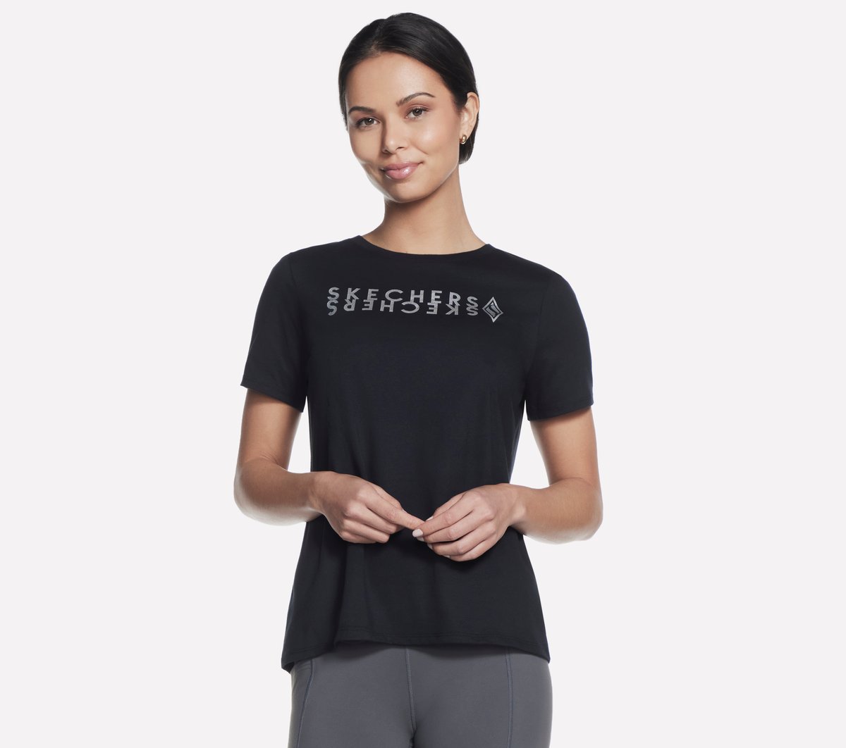 Skechers Dames Diamond Legacy T-Shirt CM Zwart, Maat XS