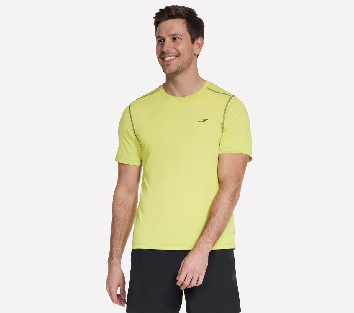 Skechers Heren VAPOR TEE CM Neon Limoen, Maat Small