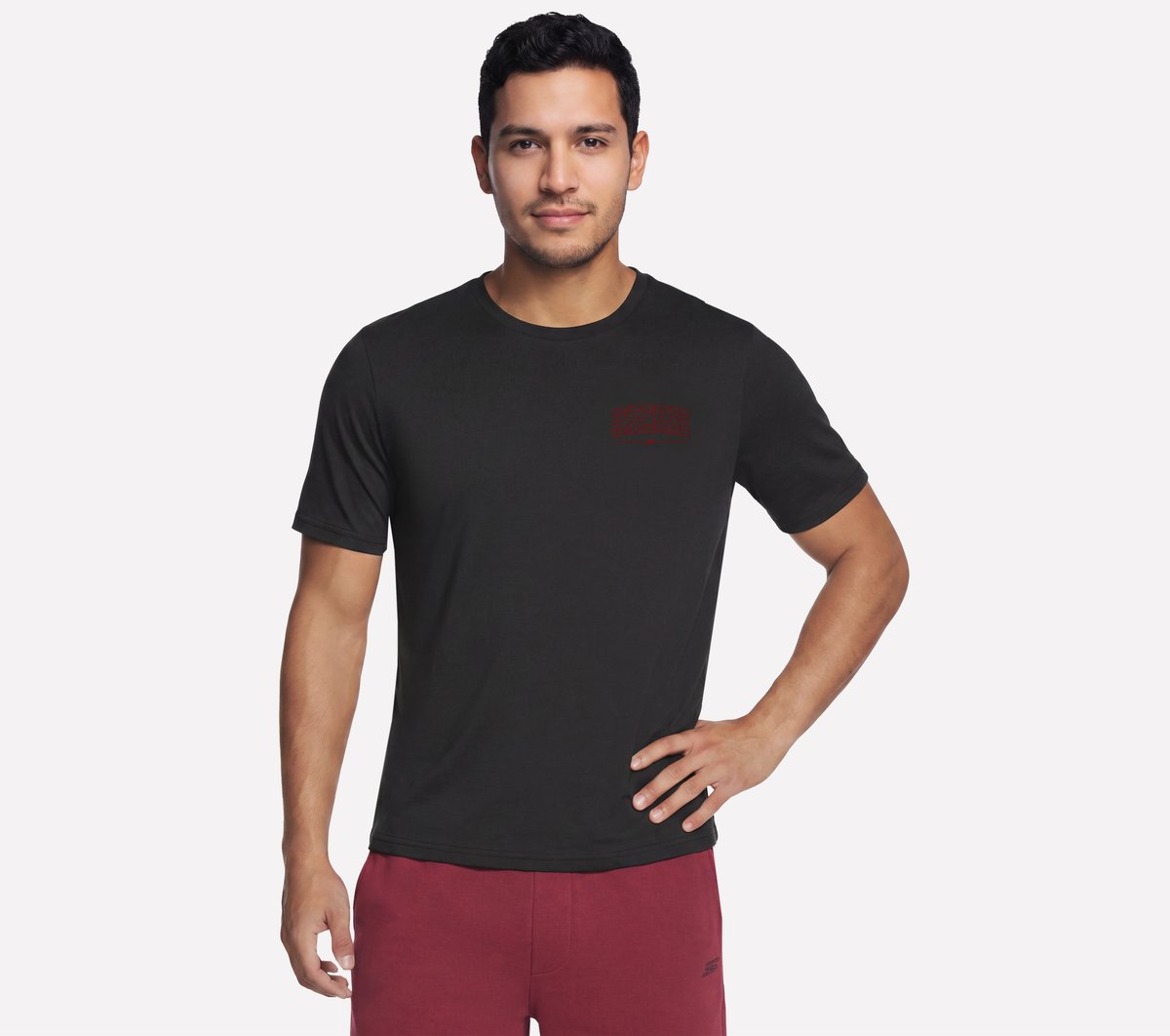 Skechers Heren Letterman T-Shirt CM Zwart, Maat Small